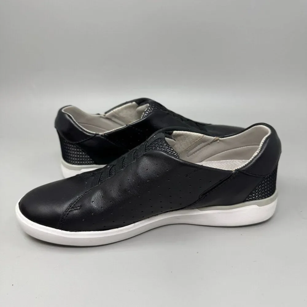 Kizik Miami Shoes Womens 8M Black Leather Slip On Hands Free Comfort Walking
